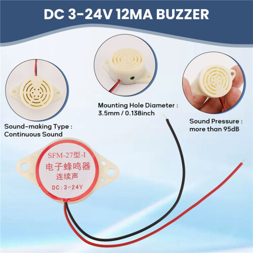 SFM-27  3-24V 12mA Industrial Continuous Sound Electronic Buzzer