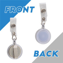 Retractable Ski Pass ID Card Badge Holder Key Chain Reels With Clip White