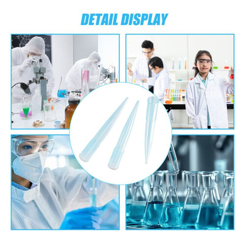 Blu Trasparente 1000UL 1ml Laboratorio Liquido Pipetta pipetta Tips 500 Pz 1