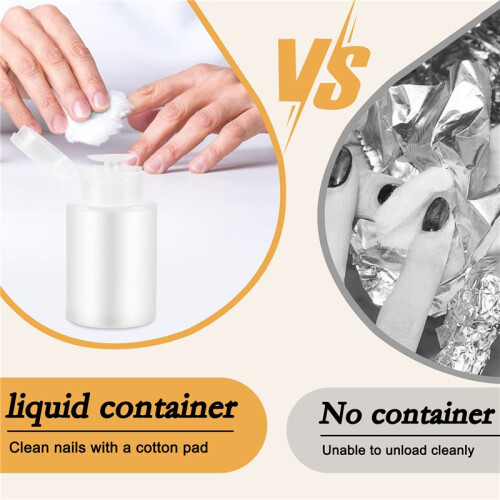 150ml Nail Art Makeup Polish Plastic Pump Dispenser Bottle Remover White 2