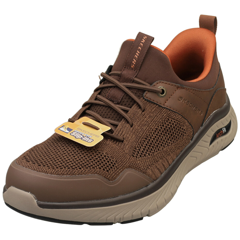Skechers (9) Slip-Ins Archfit Crosser Vegan Mens Casual Trainers In Brown