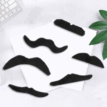 12 Pack Self Adhesive Assorted Fake Moustache / Mustache Set Fancy Dress Party Birthday Stylish