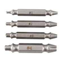 4X Screw Extractor Borr Bits Guide Set Broken Bolt Remover Easy Out 1 2 3 4