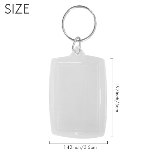 10pcs Transparent Blank Insert Photo Picture Frame Key Ring Split keychain 2