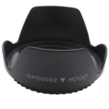 -SN HOOD 62mm Screw Mount Flower Crown Lens Hood Petal Shape for 62mm Lens Black