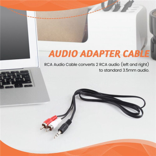 Prise casque 3.5 mm a 2 x cable audio RCA AV 1