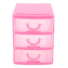 translucent Drawer type plastic Storage Box(rose red 3 Layers)