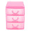 translucent Drawer type plastic Storage Box（rose red 3 Layers） 1