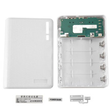 Portable USB Charger 5V 2A 18650 Power Bank Battery Box For iphone6 Smartphone Colour:White
