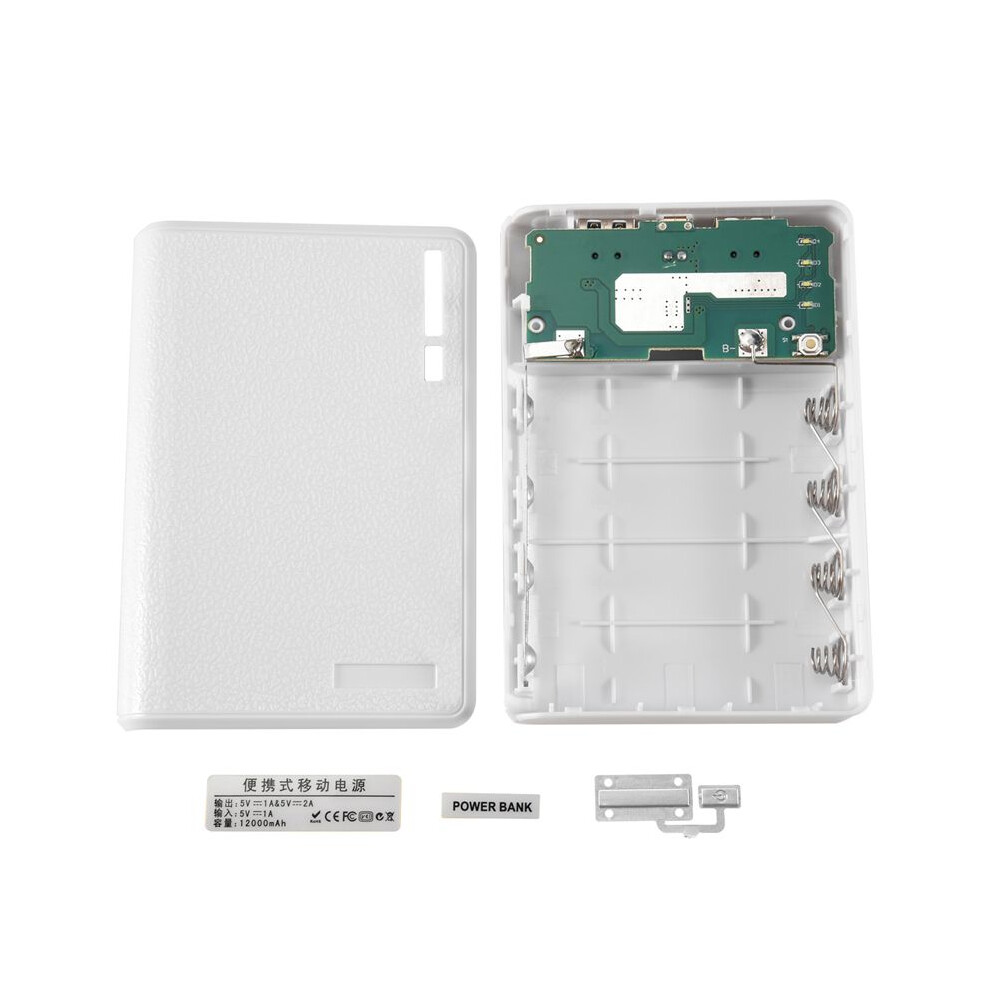 Portable Usb Charger 5V 2A 18650 Power Bank Battery Box For Iphone6 Smartphone Colour: White 4712849236521