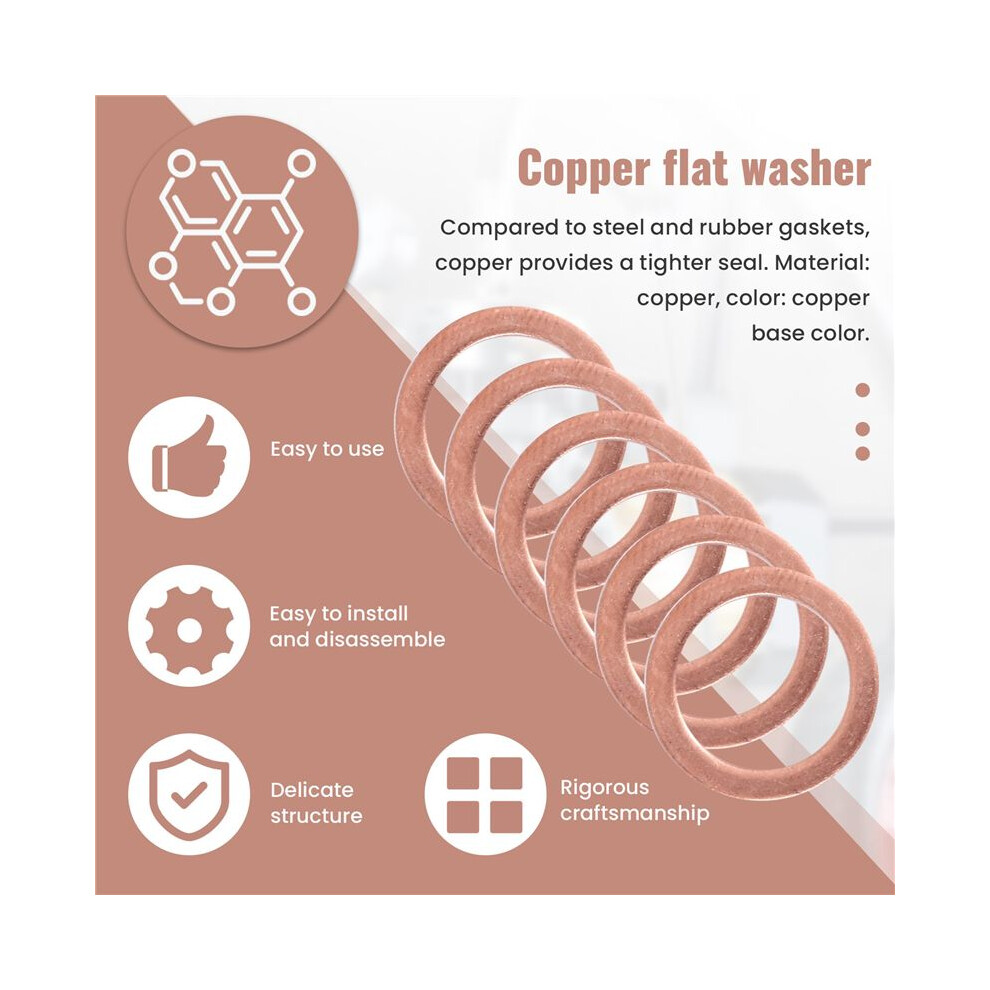 20 Pcs 10Mm X 14Mm X 1Mm Copper Washer Seal Spacer Seal 4711619693830