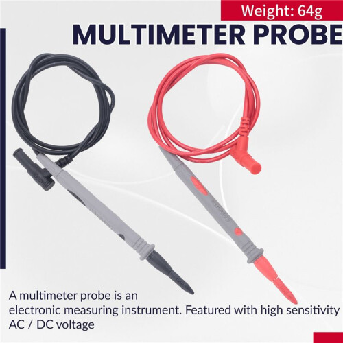 1 Pair Digital Multimeter 1000V 20A Universal Test Lead Cable Probe Red+Black 2
