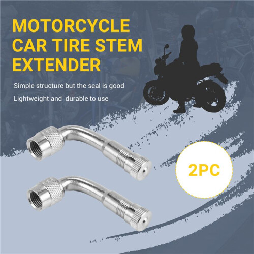 2 Tyre Valve Extension Adaptor Motorcycle Car Tire Stem Extender 90 Degree Angle 1