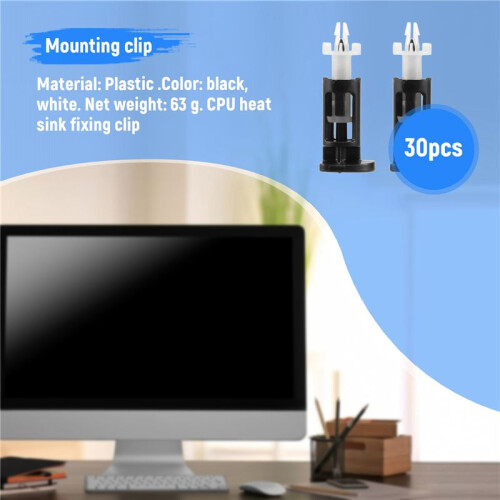 Black plastic white, mounting for  CPU cooler, 30 pcs 1