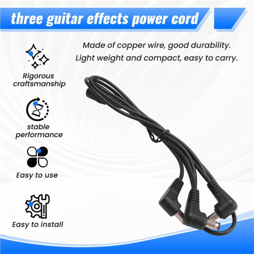 3 Ways Electrode Daisy Chain Harness Cable Copper Wire for Guitar Effects Power Supply Adapter Splitter 1