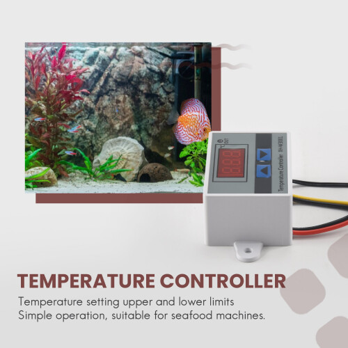220V Digital LED Temperature Controller 10A Thermostat Control  Probe New 2