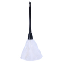 1pc Fashion Turkey Feather Duster with Black Plastic Handle Cleaning Tool(white)35cm