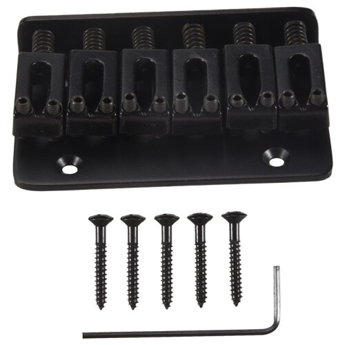 Black 6 string Fixed Hard Tail Guitar Bridge For Strat Guitar
