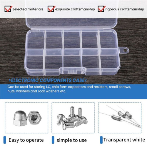 2Pcs 10-Slot Portable Plastic Resistors Electronic Component Case Box 1