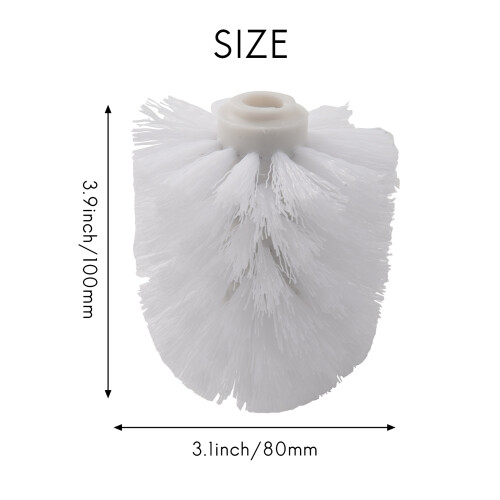 Replacement Spare Bathroom Accessory Plain Plastic Toilet Cleaning Brushes  Holders White (2x White Heads) 2