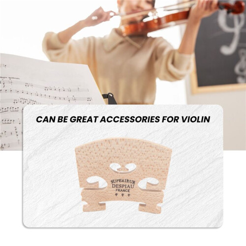 Adjustable Violin Bridge Maple,4/4 Size Violin Fitted Bridge Parts For 4/4 Size Violin 2