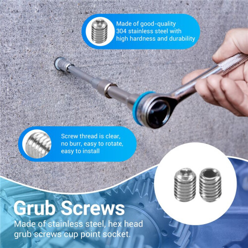 M3x4mm Stainless Steel Hex Socket Set Cap Point Grub Screws 50pcs 1