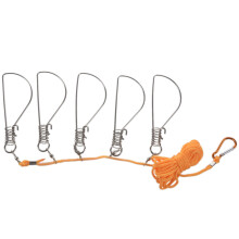 5m Fishing Lock Buckle Stainless Steel Live Fish Lock Belt Fishing Stringer Fishing Tackle Fish Barriers Belt Fishing Accessories