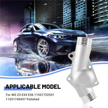 Upgraded Aluminum Thermostat Housing Cover With Gasket For M3 Z3 E34 E36 11531722531 11531740437 Polished