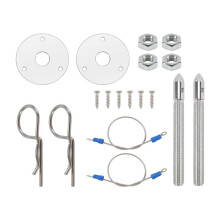 Universal Mount Bonnet Hood Pin Lock  Kit Racing Sport Car Alloy Silver