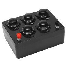 Caixa de ResistêNcia Preta de ResistêNcia de DéCada VariáVel de Ferro Caixa de ResistêNcia 0-9999,9 Ohm 165X125X60Mm para Ensino FíSico