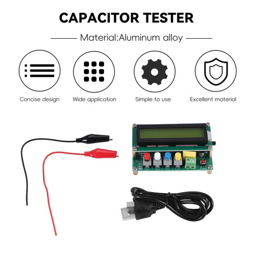 Lc100-A Digital Lcd High Precision Inductance Capacitance L/C Meter Capacitor Tester Frequency 1Pf-100Mf 1Uh-100H Lc100-A + Test Clip 1