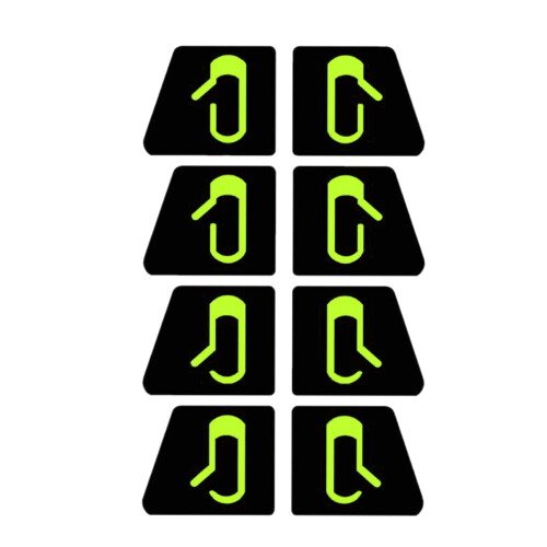 8Pcs/Set for  Model 3 Car Door Open Exit Sticker Luminous Button Sticker Kit