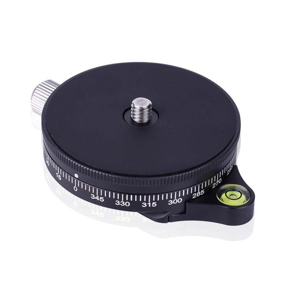 Camera Pan Base With Arca Swiss Style Plate, 0.95Cm Screw Aluminum Panoramic Tripod With Bubble Level, Load Capacity 22 Lbs 6031690194179