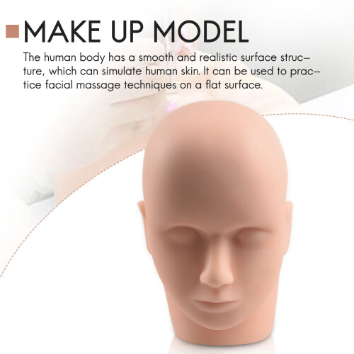 Mannequin Flat  Silicone Practice False Eyelash Extensions Makeup Model Massage Training 2