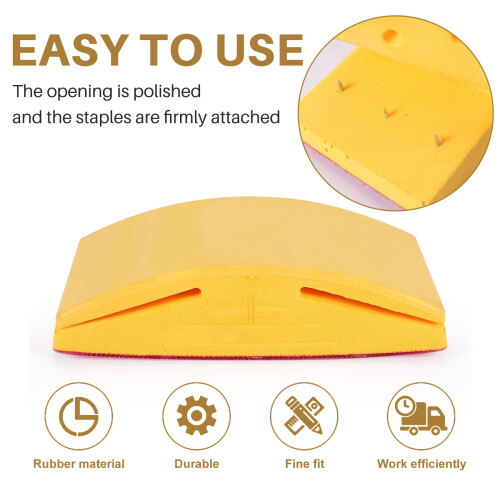 5 Inch Sanding Block Rubber Hook Loop Backing Pad Sandpaper Holder Hand Grinding Block Polishing Tools A# 1