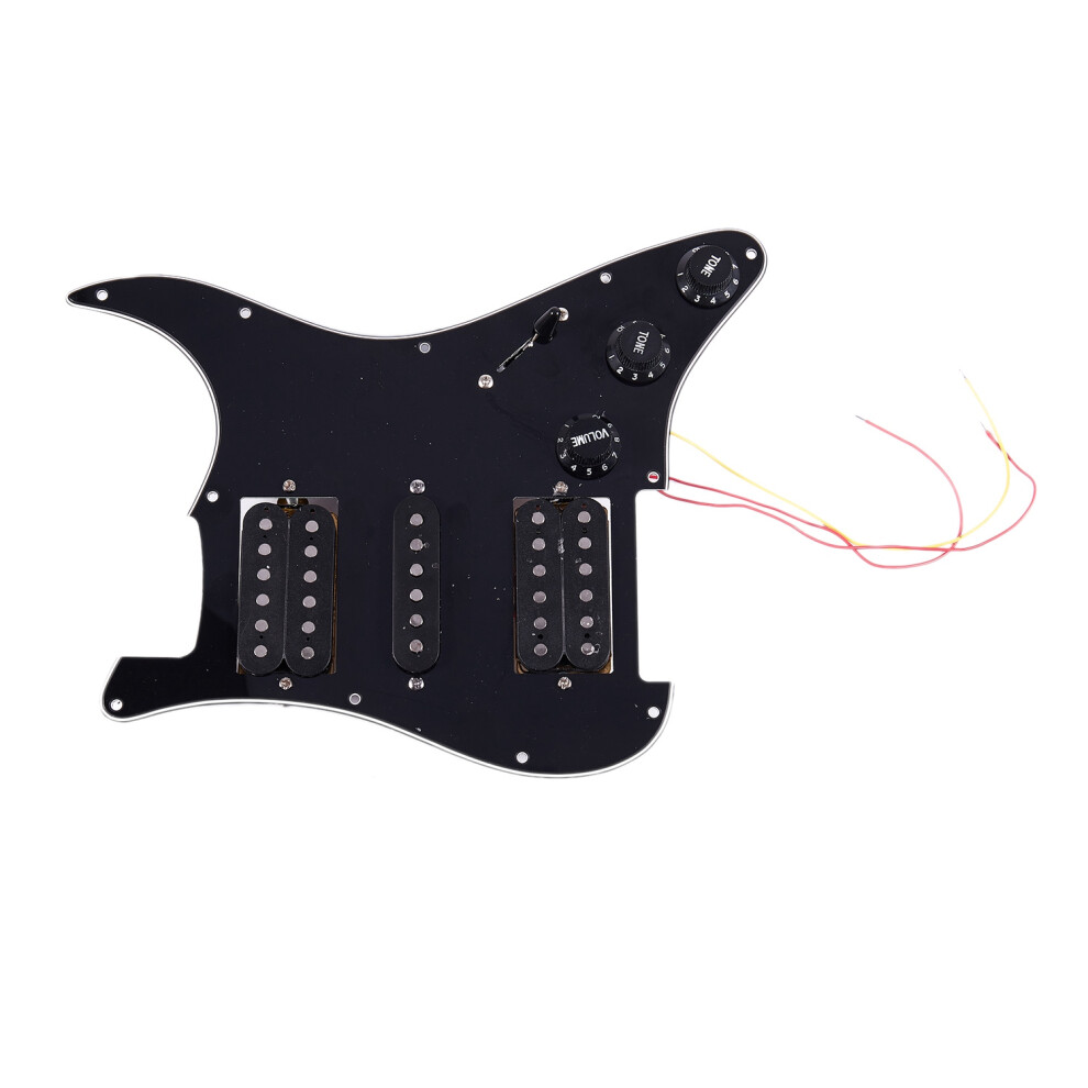 Loaded Prewired Electric Guitar Pickguard 11 Hole Hsh Pickups Pre Wired Single-Coil Humbucker Magnet Pickups Black/White