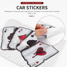Car Stickers, Funny Poker Pattern Truck Vehicle Body Window Reflective Sticker Decals Decoration