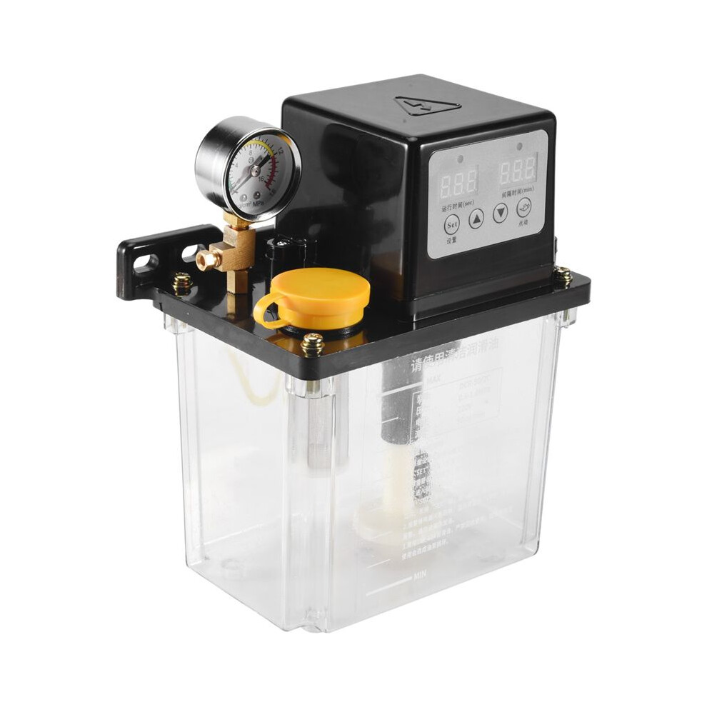 2L Lubricating Oil Pump Automatic Lubricating Oil Pump Electromagnetic Lubrication Pump Lubricator With Pressure Gauge 4712411529549
