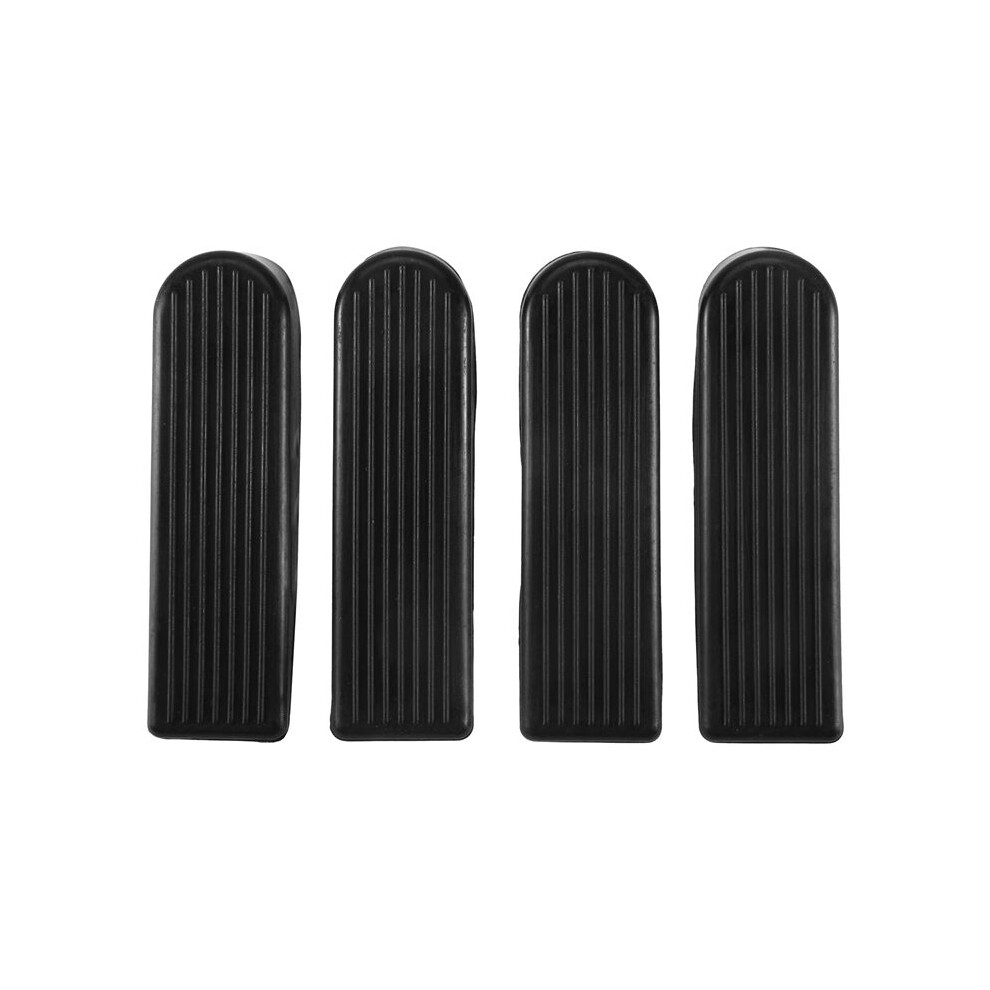 4 Pack Door Stop Wedges, Rubber Non-Scratching Door Stoppers For Home And Office (Black) 6033875132112