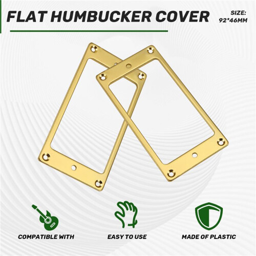 2 Pcs Metal Flat Humbucker Cover Guitar Pickup Frame Mounting Ring 1