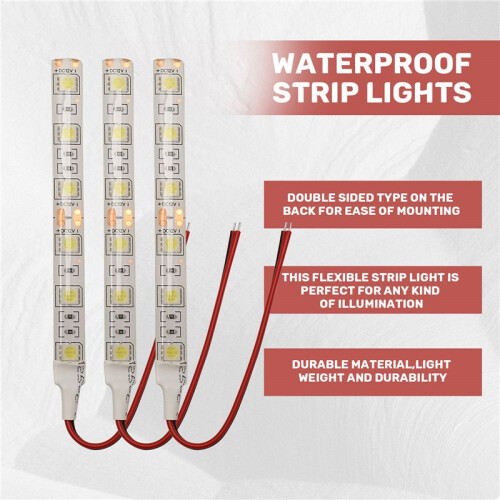 5 Stuks 10 cm Waterdichte Witte 5050 Ledstripverlichting  12 V Caravan Boot Auto 1