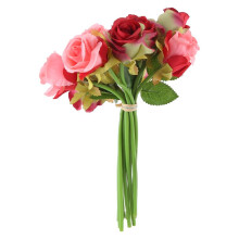 12pcs/lots Artificial Rose Flowers Wedding bouquet Thai Royal Rose Silk flowers Home Decoration Wedding Party Decor(rose Red)