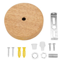 lamp base concise style modern Ceiling Plate Wooden ceiling holder e27 Lamp fitting chandelier Base DIY lighting accessories Φ100mm Hidden screw