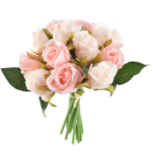 12pcs/lots Artificial Rose Flowers Wedding bouquet Thai Royal Rose Silk flowers Home Decoration Wedding Party Decor(Champagne)