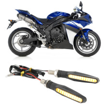 12V LED Motorradblinker, 22cm, Schwarz (Paar)