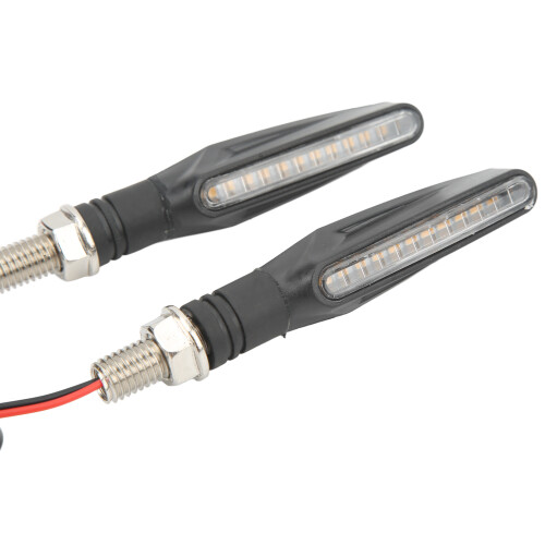 12V LED Motorradblinker, 22cm, Schwarz (Paar) 2