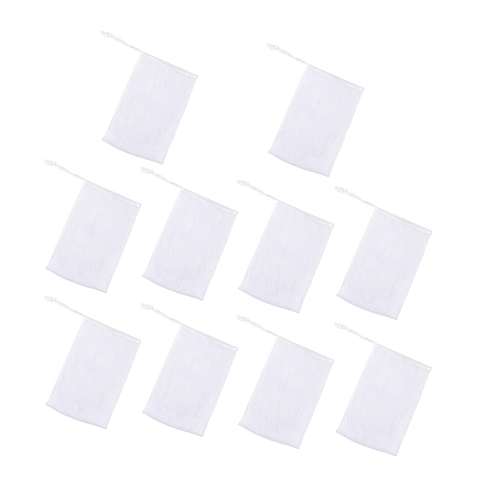 10pcs Mesh Soap Saver Bags for Shower, Rich Bubble Foaming Net with Hanging Rope for Cleansing