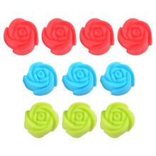 10pcs Cake Baking Mold Chocolate Jelly Maker Mould Silicone Rose Muffin Cookie Cup (Random Colors)