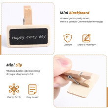 50  Tableau noir bois message rectangle ardoise A pince clip carte panneau memos etiquette prix marque place numero table