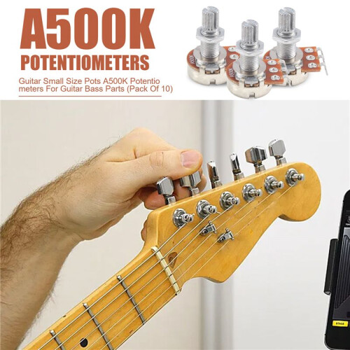 Små Gitarrkrukor A500K-Potentiometrar för Gitarrbasdelar (Pack Om 10) 2